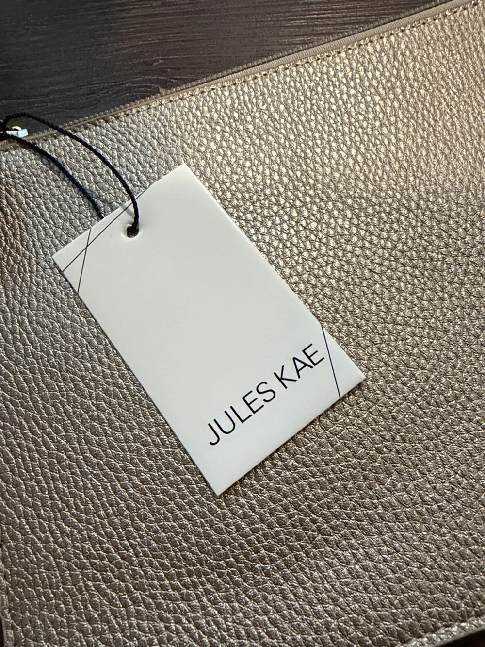 Jules Kae Textured Gold Cosmetic Bag/Clutch/pouch